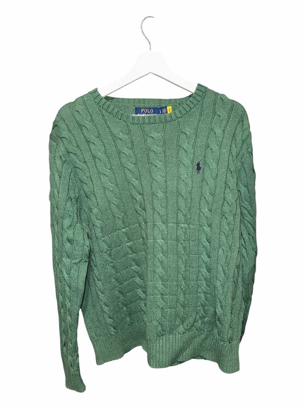 Polo by Ralph Lauren Sage Green Cable-Knit Crewneck Sweater
